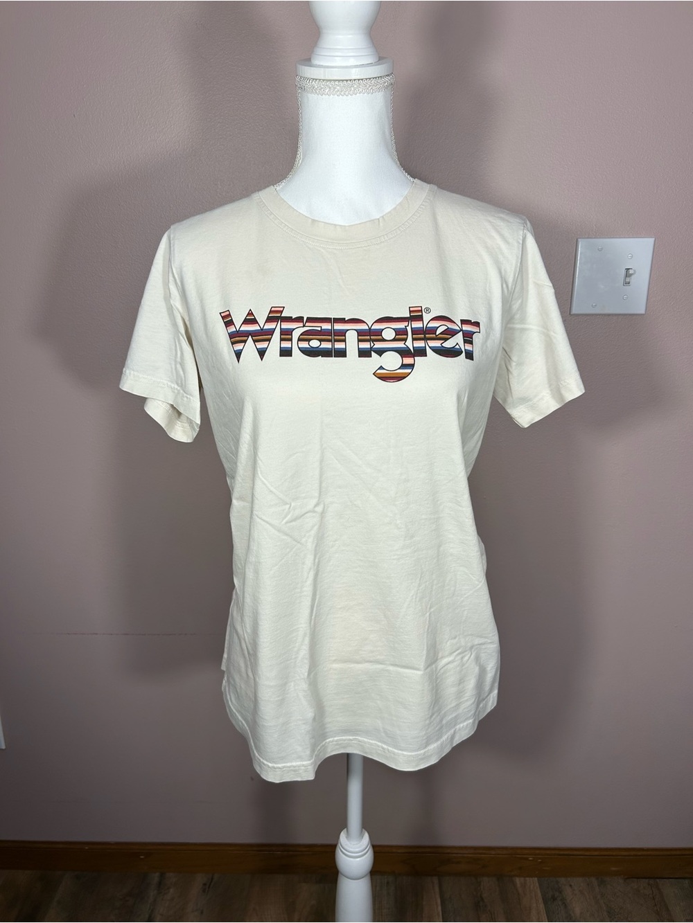 Wrangler Cream Logo Short-Sleeve Women’s T-Shirt